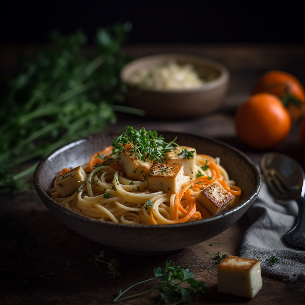 Tofu and Carrot Herb Pasta